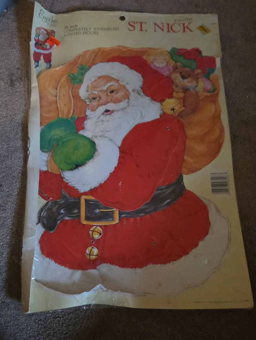 St. Nick Christmas Wall Decoration - Red, Green, Gold